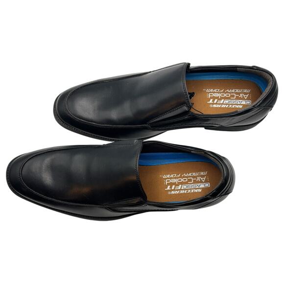 Skechers Men’s Classic Fit Slip-On Shoes Black 9.5 Air-Cooled Memory Foam Causal - Picture 3 of 16